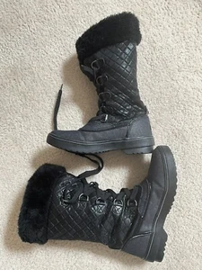 Baby Phat Women's Squirt Boots Lace Up Mid Calf Black Size 7.5 - Picture 1 of 18