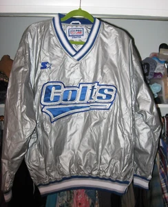 Indianapolis Colts large Starter windbreaker silver NFL - Picture 1 of 4