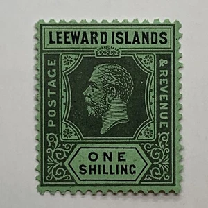 1914 LEEWARD ISLANDS MH OG 1S STAMP #59 SIGNED ON BACK KING GEORGE V - Picture 1 of 2
