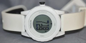 Nixon Men's Genie Digital Dial White & Black Rubber Watch A326100-00 - Picture 1 of 5