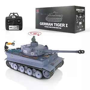 US Stock HengLong 1/16 7.0 German Tiger I RTR RC Tank 3818 W/Sound IR Battle - Picture 1 of 12
