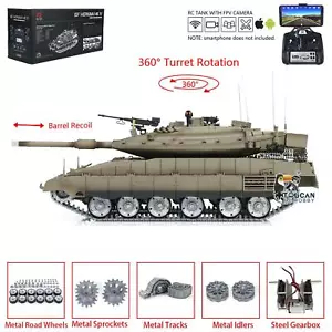 HengLong RC Infrared Tank 1/16 IDF Merkava MK IV W/FPV System BB Barrel Recoil - Picture 1 of 24