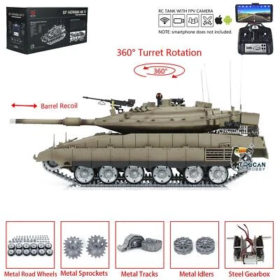 HengLong RC Infrared Tank 1/16 IDF Merkava MK IV W/FPV System BB Barrel Recoil - Image 1 of 4