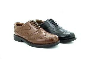 Mens Scimitar M963 Classic Leather Brogue Wing Cap Oxford Shoes - Picture 1 of 7