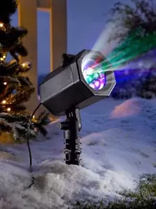 LED Außen Motiv Projektor Halloween Weihnachten Erntedank Punkte Schneeflocken - Bild 1 von 10