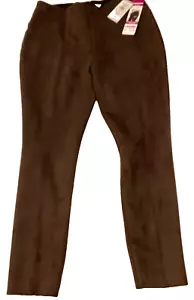 NYGARD LUXE SLIMS Ponte Suede Legging Pant Large 14-16 Coffee Brown - Picture 1 of 2