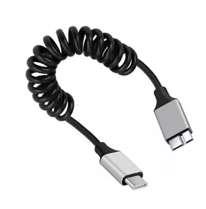 USB 3.0 Type C to Micro B External Hard Drive Coiled Cable | Male to Male | 1m - Picture 1 of 9