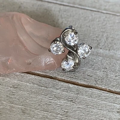 Anillo ombligo ombligo colgante de arriba hacia abajo reverso gema transparente 16 g vendedor de EE. UU. Foto 1 de 2