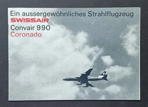 POSTFRISCH PROSPEKT SWISSAIR CV-990 CORONADO • DEUTSCH 18 SEITEN • SITZ- & STRECKENKARTE 1962 - Bild 1 von 7