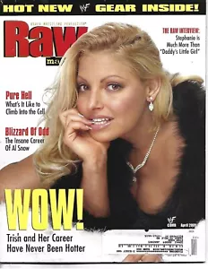 APRIL 2001 WWF RAW WRESTLING MAGAZINE TRISH STRATUS POSTER STEPHANIE MCMAHON - Picture 1 of 1