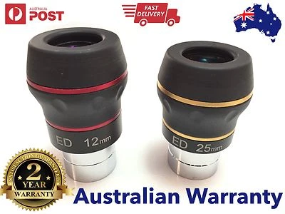 2 x Dual ED 1.25" eyepiece for telescope - Choose your Focal Length! Flat field - Image 1 of 4