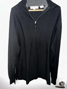 Pronto Uomo Pullover Mock Neck Quarter Zip Sweater Gr. Large schwarz - Bild 1 von 5