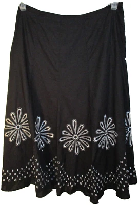 Falda Allison Taylor negra blanca bordada forrada 100 % algodón talla 4 para mujer usada en excelente estado Foto 1 de 2