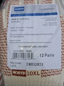 Honeywell North Grip-N-Hot Mill 51/7147C Hot Mill Gloves 10/XL ( 12)Pair - Picture 1 of 3