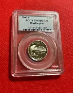 2007 S US 25 CENTS PCGS PR69DCAM WASHINGTON - Picture 1 of 2