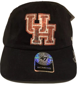 U Of H Cougars Women’s Sequins 47 Brand NCAA University Of Houston Hat Cap New - Picture 1 of 3