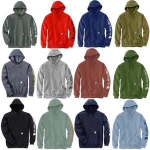 Carhartt Herren Kapuzen Sweatshirt Midweight Sleeve Logo Pullover Hoody Arbeit - Picture 1 of 43