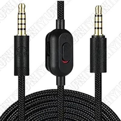 1 x 3.5mm Audio Cable for Logitech G Pro X G433 G233 Gaming Headset Inline Mute - Image 1 of 4