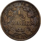 Deutsches Reich 1/2 Mark 1917 G  Silber  2,8 g Original Münze #PLY11