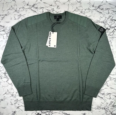 Jersey de Lana Belstaff Para Hombres Atlas Verde Roslare TALLA XL NUEVO CON ETIQUETAS Auténtico Foto 1 de 4