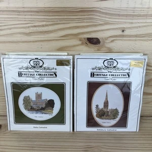 Lote de 2 gráficos punto de cruz Heritage Collection England Landmarks sellados - Imagen 1 de 15