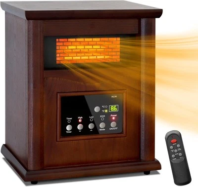 1500W Electric Infrared Heater, 3 Heat Settings, Tip-Over & Overheat Protection - Image 1 of 4