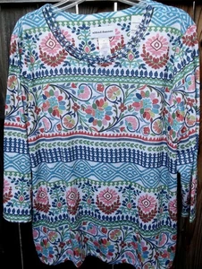 NEU FÜR 2025💥💎ALFRED DUNNER💥💎 CLASSICS 2025 Knit Scroll Geometric Top M - Bild 1 von 3