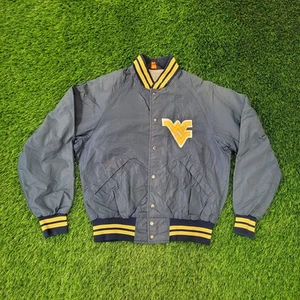 Vintage 80s West Virginia Varsity Jacket M/L 23x24 WVU Pla-Jac Dunbrooke USA - Picture 1 of 19