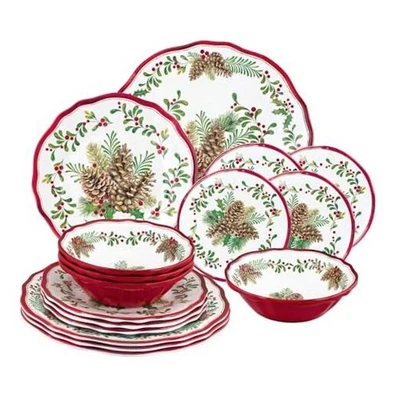 Juegos de vajilla de melamina piñas de 16 piezas, juego de platos de exterior, platos  Foto 1 de 4