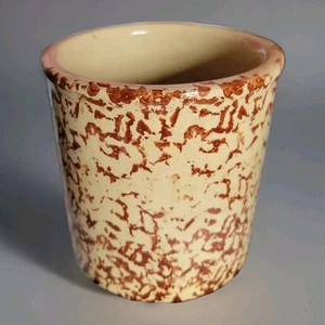 Robinson Ransbottom Pottery Red 1 Qt Spongeware Farmhouse Utensil Crock #700-E - Picture 1 of 2