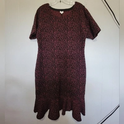 Черный и бордовый леопард печать свитер платье 🌵 - Изображение 1 из 4