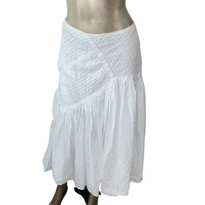 Fashion Bug Vintage Women Size 12 Midi White Skirt Flowy Y2K Fairy Gypsie - Picture 1 of 6