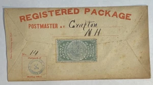 1875 EE. UU. Cubierta de colección correo postal registrado Merrimack County Concord Grafton NH - Imagen 1 de 5