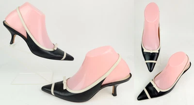 Zapatos de salón Ann Taylor con moño de cuero con punta y honda azul/crema talla 6,5 Foto 1 de 4