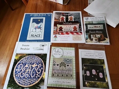 Lot Of 6 Cross Stitch Patterns By Various Designers All New - Image 1 of 4