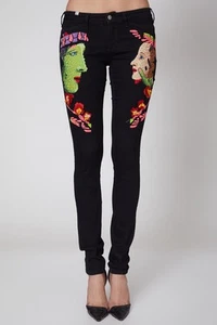 MANISH ARORA Black Embroidered Pants Women Size 28 Rare - Picture 1 of 13