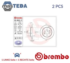 08B60221 BREMSSCHEIBEN SATZ HINTEN BREMBO 2PCS NEU OE QUALITÄT - Picture 1 of 6