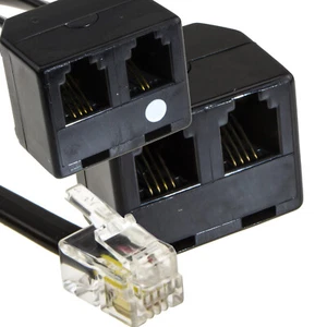 Adaptateurs Headset Buddy Training RJ10 Splitter 4P4C et 4P2C adaptateur écoute uniquement - Photo 1/12