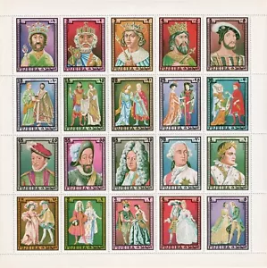 Fujeira 1972 - French Kings and Queens Sheetlet Mi - 1181A - 1200A - MNH - Bild 1 von 1