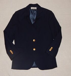 Boys size 10 Lands End Uniform Hopsack Navy Blazer 45% Wool, Great Condition!