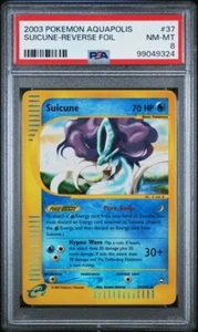 PSA 8 Suicune 37/147 Aquapolis Reverse Holo Rare Pokémon - Picture 1 of 3