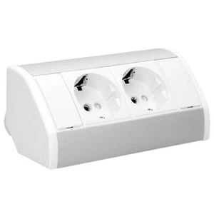 ORNO GM-9005/W-G(GS) Ecksteckdose 2 Fach mit Kindersicherung, 45° Aufputz - Bild 1 von 7