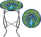 Patio Side Table Outdoor Accent Table Bistro Coffee Table Plant End Table Sma...