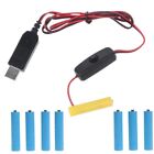 Reuse QC3.0 USB to 5V-12V AAA Battery Eliminator Replace 4-8pcs AAA Batteries