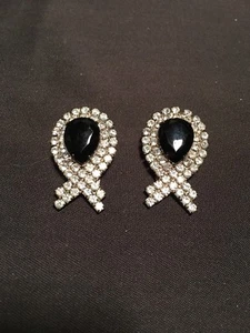 Vintage Ohrringe mit Ohrclips und Strass - Bild 1 von 1