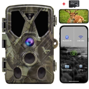 4K 36MP Trail Camera WiFi Bluetooth Hunting Game Cam Night Vision NO Glow+32GB - Picture 1 of 13