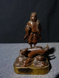 Sculpture Statue Japanese Antique Wood Carved Divinity Japan 19 20 Century 3 - Picture 1 of 14