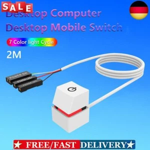 Farbige LED-Leuchten, PC-Desktop-Computer, Ein-/Aus-Schalter, Verlängerungskabel - Bild 1 von 8