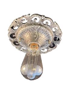 1920-30s Virden hammered cast Iron flush mount fixture #3 - Picture 1 of 8
