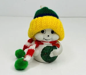 Vtg 1987 Giftco Hand Painted Snow Bells Porcelain Christmas Ornament Wreath READ - Picture 1 of 7